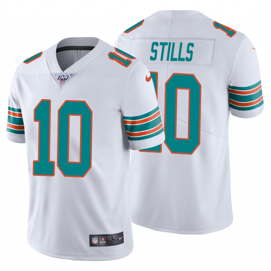 Nike Miami Dolphins 10 Kenny Stills White Alternate Men Stitched NFL 100th Season Vapor Untouchable Limited Jersey